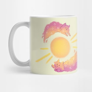 Cats play around sun Mug